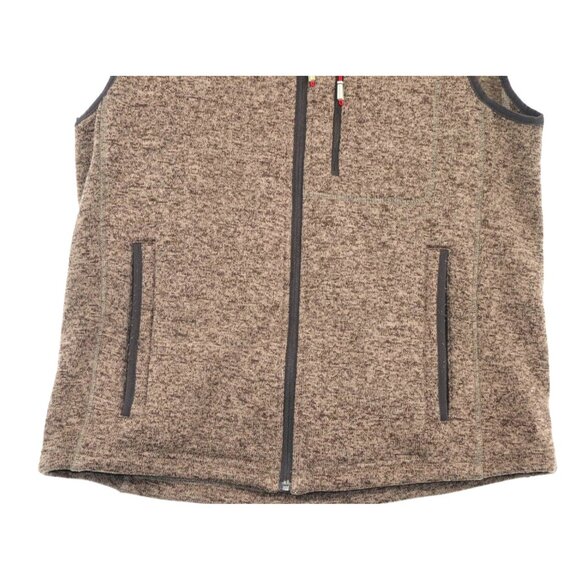 Orvis Mens Brown Fleece Zip-Up Vest W/ Red Accents & Pockets Gorpcore Heritage - Picture 7 of 10